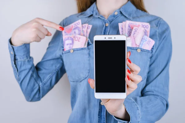 Gambling internet traffic pay winner transaction provider customer store win user job work buy bill media people person concept. Cropped close up photo of lady\'s hand with phone isolated background