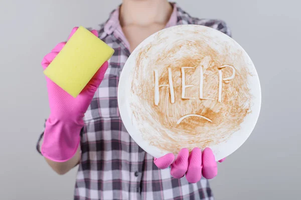 Dish Washer Concept Spot Symbol Child Kid Teen Age Boring — Stock Photo, Image