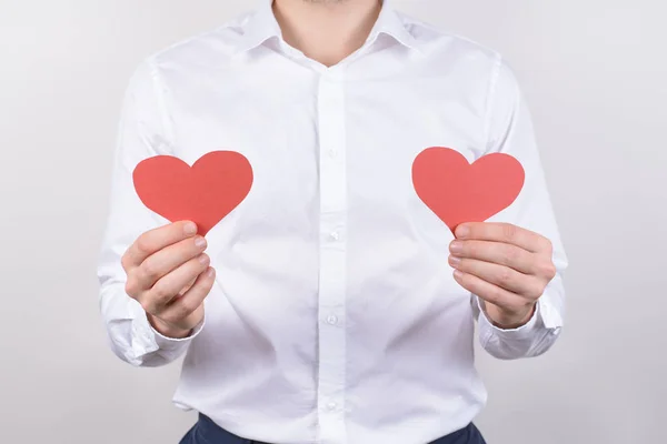 Presente Para Concepto Esposa Recortado Cerca Foto Feliz Positivo Encantador — Foto de Stock