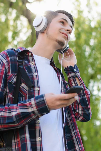 Vertical low angle view photo portrait of satisfied excited posi — Stock Photo, Image