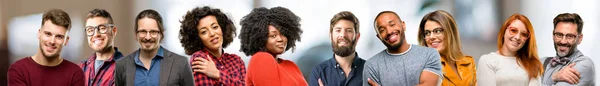 Group People Confident Happy Big Natural Smile Laughing Natural Expression — Stock Photo, Image