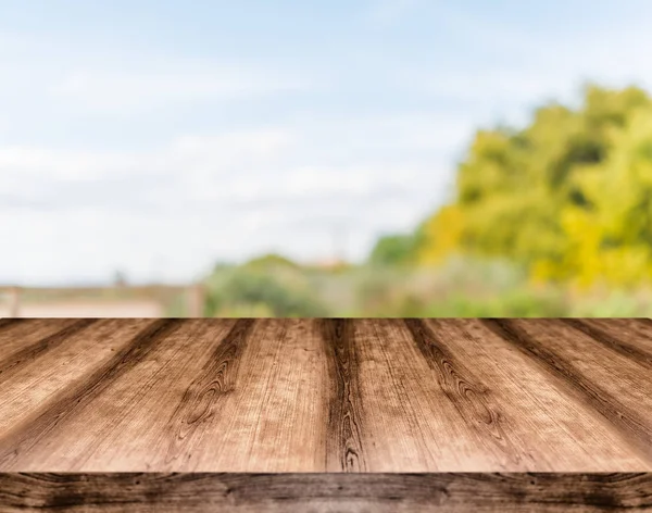 Tom Träbord Styrelsen Framför Suddig Bakgrund Kan Användas För Visning — Stockfoto