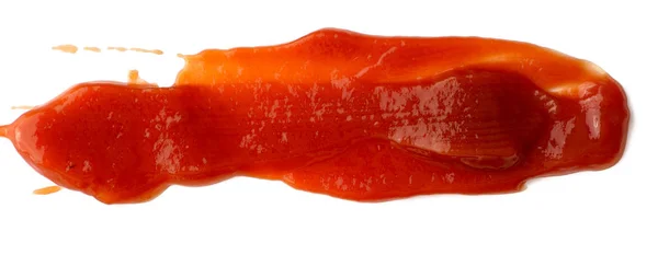 Sabrosa Salsa Tomate Ketchup Aislado Sobre Fondo Blanco — Foto de Stock