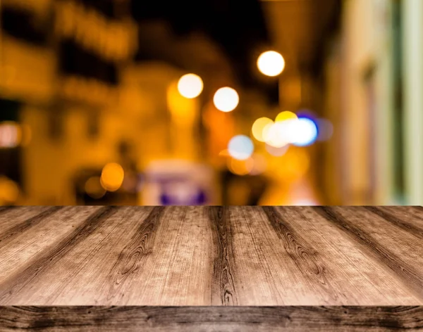 Tom Träbord Styrelsen Framför Suddig Bakgrund Kan Användas För Visning — Stockfoto