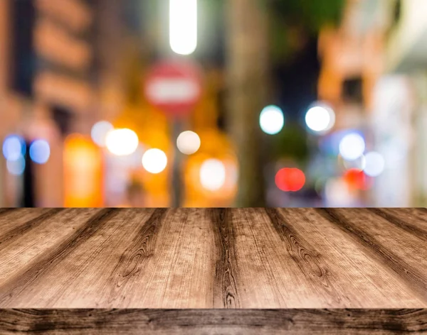 Tom Träbord Styrelsen Framför Suddig Bakgrund Kan Användas För Visning — Stockfoto