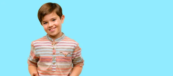 Handsome Toddler Child Green Eyes Happy Excited Celebrating Victory Expressing — Stock Photo, Image