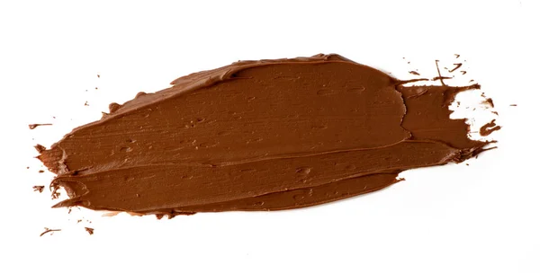 Chocolade Verspreid Witte Achtergrond Heerlijk Voedselontwerp — Stockfoto