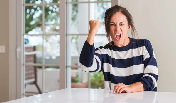 Middle Aged Woman Annoyed Frustrated Shouting Anger Crazy Yelling Raised — Stock Photo, Image