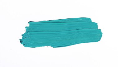 Beyaz arka plan üzerinde izole turkuaz fırça darbesi