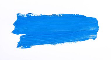 Beyaz arka plan üzerinde izole mavi fırça darbesi