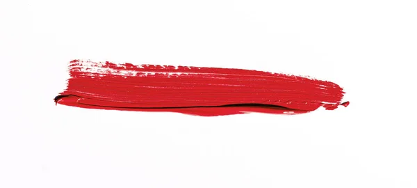 Red Brush Stroke Isolated White Background — Stock Photo, Image