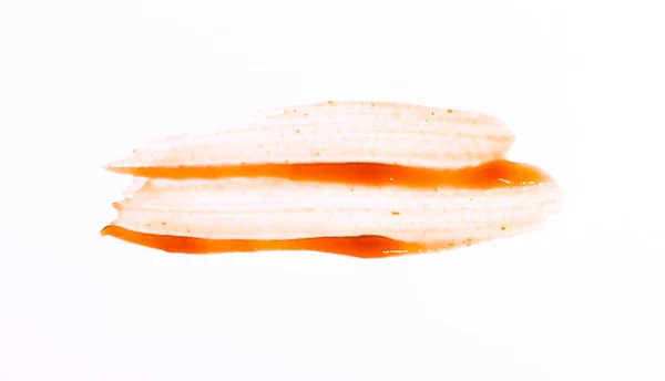 Lekkere Ketchup Tomatensaus Geïsoleerd Witte Achtergrond — Stockfoto