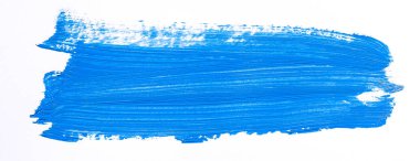 Beyaz arka plan üzerinde izole mavi fırça darbesi