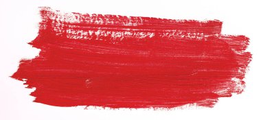 Beyaz arka plan üzerinde izole kırmızı fırça darbesi