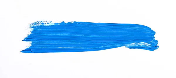 白い背景に分離された青いブラシ ストローク — ストック写真