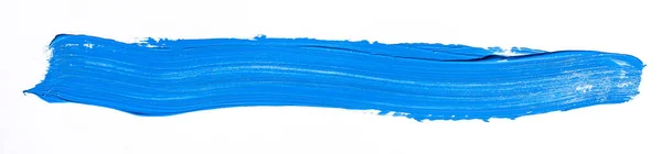 Blauer Pinselstrich Isoliert Über Weißem Hintergrund — Stockfoto
