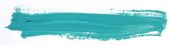 Turquoise Brush Stroke Isolated White Background — Stock Photo, Image