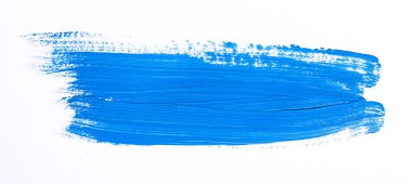 Beyaz arka plan üzerinde izole mavi fırça darbesi