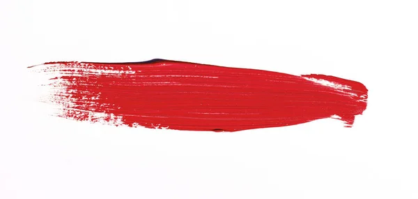 Red Brush Stroke Isolated White Background — Stock Photo, Image