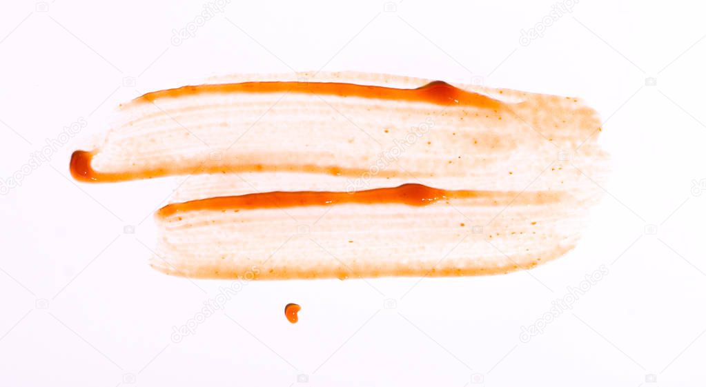 Tasty ketchup tomato sauce isolated over white background