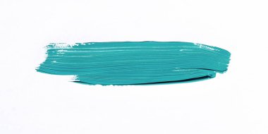 Beyaz arka plan üzerinde izole turkuaz fırça darbesi