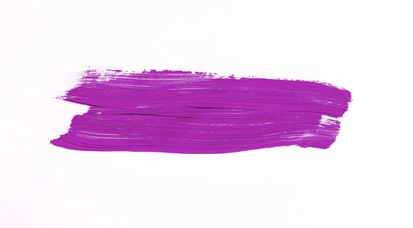 Coup Pinceau Violet Sur Fond Blanc — Photo