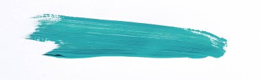 Beyaz arka plan üzerinde izole turkuaz fırça darbesi
