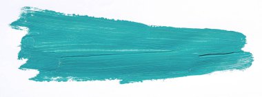 Beyaz arka plan üzerinde izole turkuaz fırça darbesi