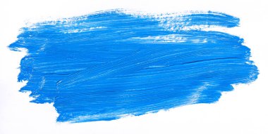 Beyaz arka plan üzerinde izole mavi fırça darbesi