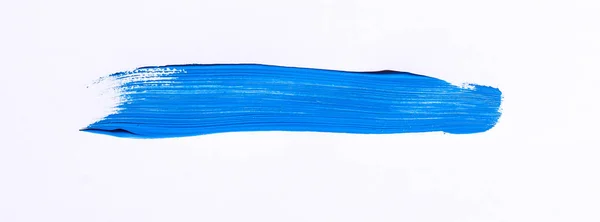 Синий Штрих Кисти Белом Фоне — стоковое фото