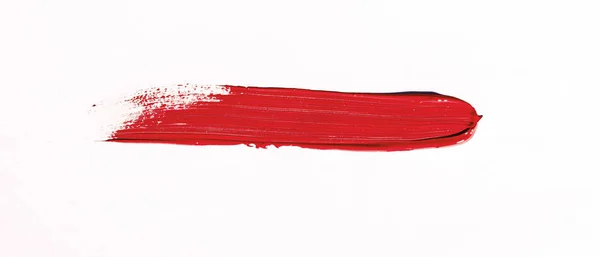 Red Brush Stroke Isolated White Background — Stock Photo, Image