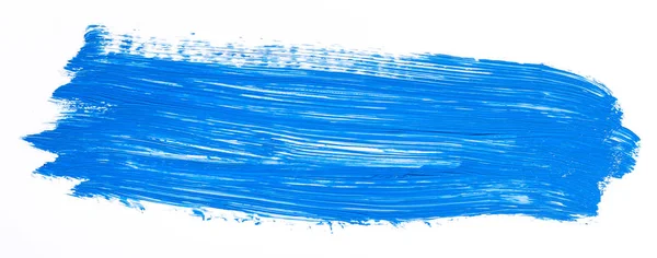 Pincelada Azul Aislada Sobre Fondo Blanco — Foto de Stock
