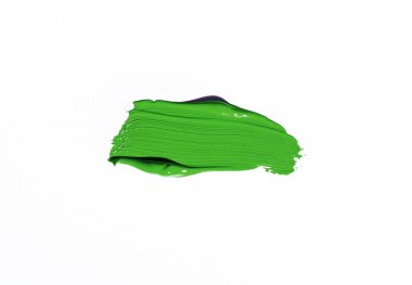 Beyaz arka plan üzerinde izole yeşil fırça darbesi