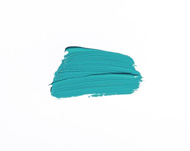 Beyaz arka plan üzerinde izole turkuaz fırça darbesi