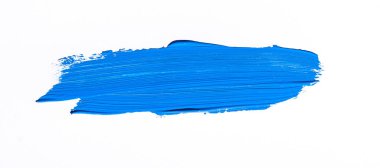 Beyaz arka plan üzerinde izole mavi fırça darbesi