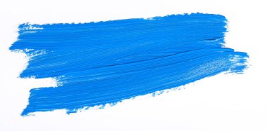 Beyaz arka plan üzerinde izole mavi fırça darbesi