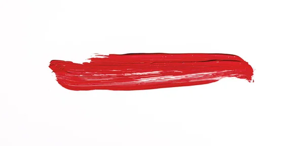 Pincelada Roja Aislada Sobre Fondo Blanco —  Fotos de Stock