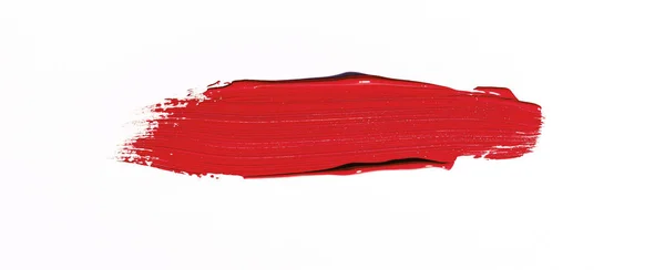 Червоний Штрих Пензля Ізольовано Білому Тлі — стокове фото