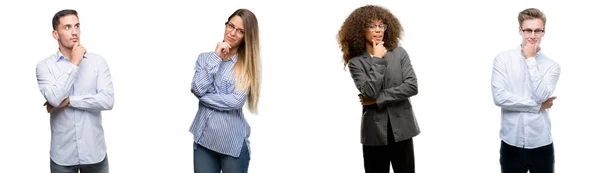 Team Van Zakenlieden Vrouwen Die Zoek Vertrouwen Camera Met Glimlach — Stockfoto