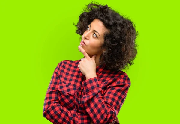 Beautiful Arab Woman Thinking Thoughtful Smart Face — Stock Photo, Image