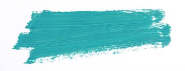 Beyaz arka plan üzerinde izole turkuaz fırça darbesi