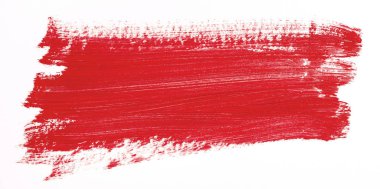 Beyaz arka plan üzerinde izole kırmızı fırça darbesi