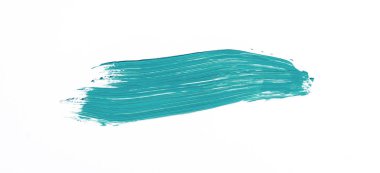 Beyaz arka plan üzerinde izole turkuaz fırça darbesi