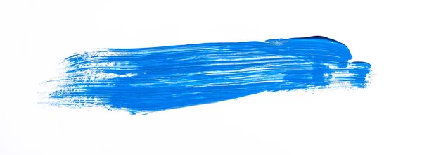 Pincelada Azul Aislada Sobre Fondo Blanco —  Fotos de Stock