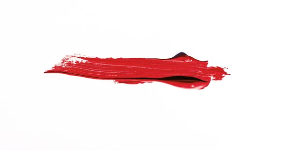 Red Brush Stroke Isolated White Background — Stock Photo, Image