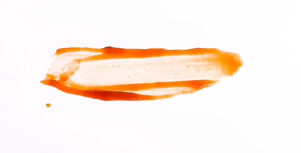 Leckere Ketchup Tomatensauce Isoliert Über Weißem Hintergrund — Stockfoto