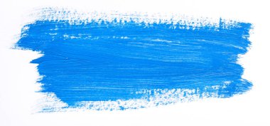 Beyaz arka plan üzerinde izole mavi fırça darbesi