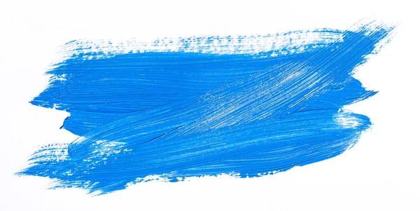 白い背景に分離された青いブラシ ストローク — ストック写真