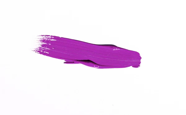 Coup Pinceau Violet Sur Fond Blanc — Photo