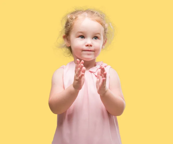 Beautiful Blonde Toddler Gesturing — Stock Photo, Image